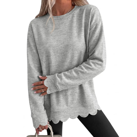 Women's Oversized Heather Crew Neck Sweatshirt