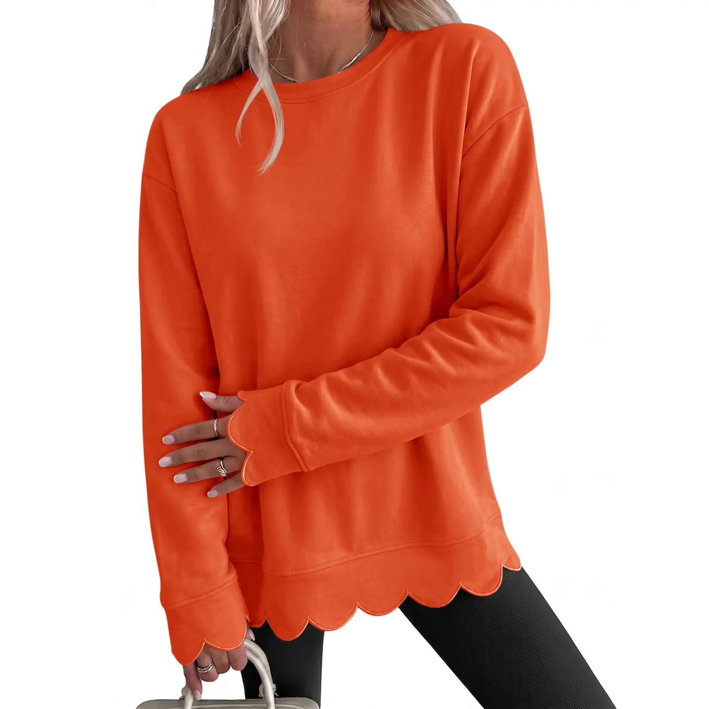 Women's Oversized Heather Crew Neck Sweatshirt