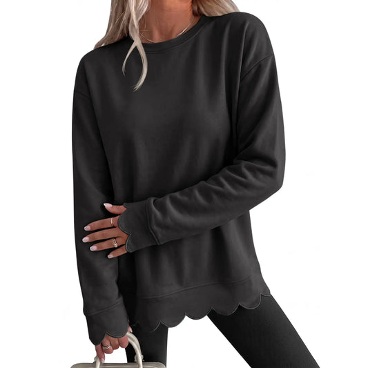Women's Oversized Heather Crew Neck Sweatshirt