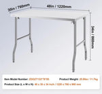 Foldable Commercial Stainless Steel Prep Table 48×24×34 Inch, Heavy Duty 300 LBS Load Workstation, SUS201 Foldable Kitchen Work Table with Storage Shelf for Restaurant & Catering