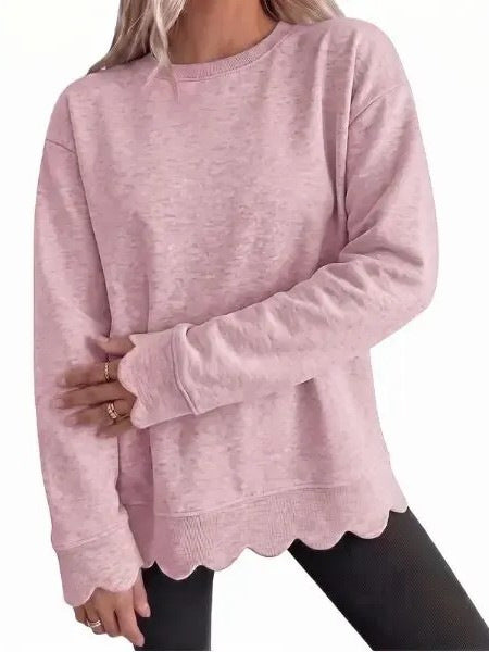 Women's Oversized Heather Crew Neck Sweatshirt