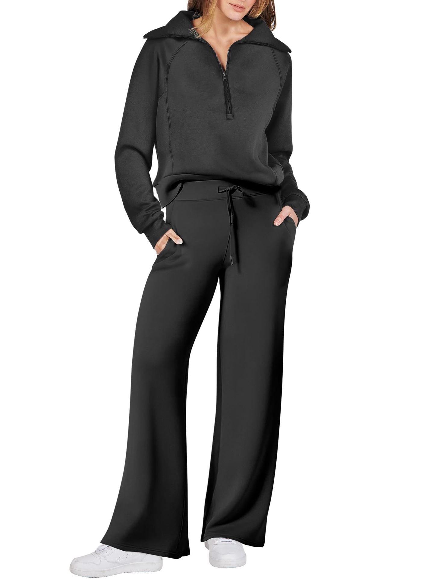 Women's Half Zip Sweatsuit Set