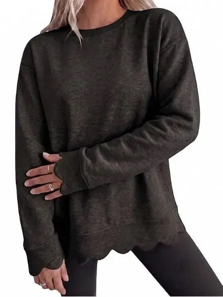 Women's Oversized Heather Crew Neck Sweatshirt