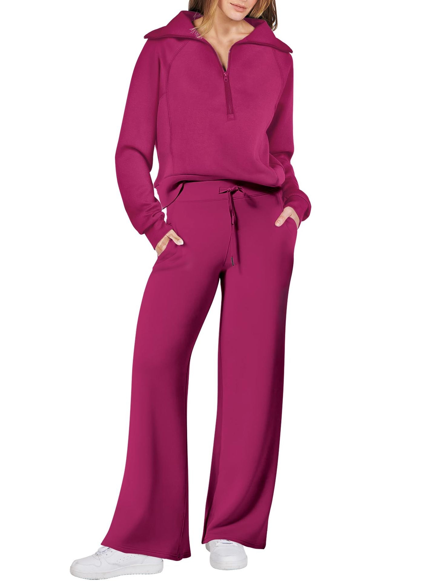 Women's Half Zip Sweatsuit Set