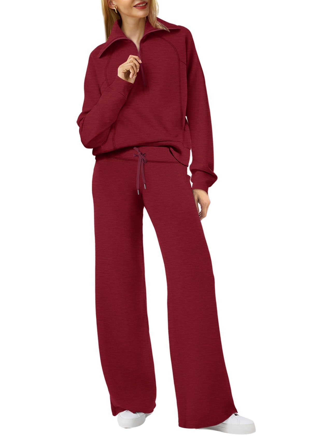 Women's Half Zip Sweatsuit Set