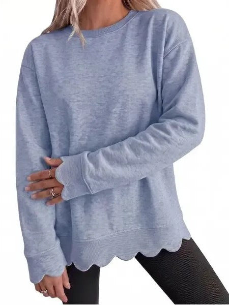 Women's Oversized Heather Crew Neck Sweatshirt