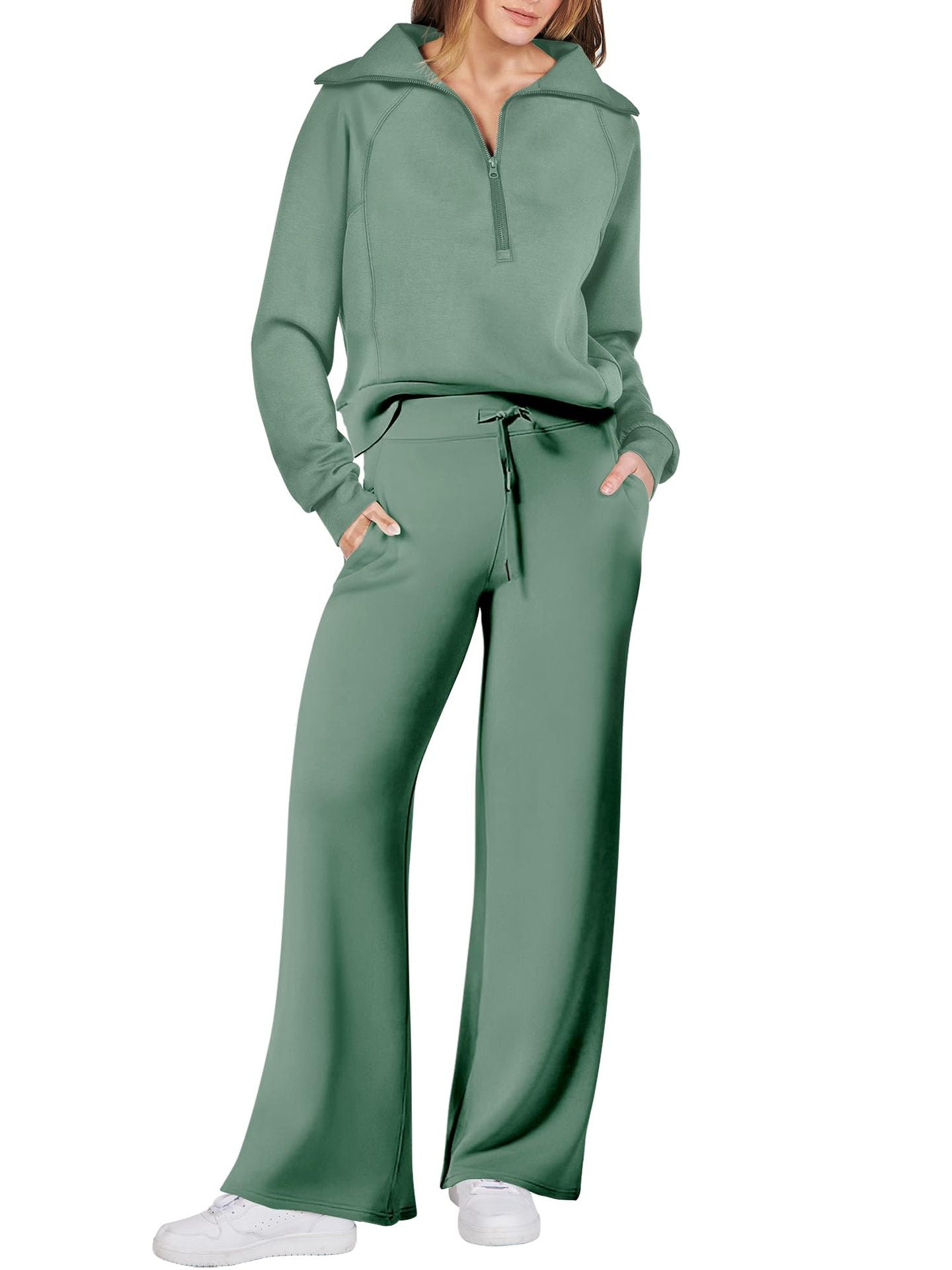 Women's Half Zip Sweatsuit Set