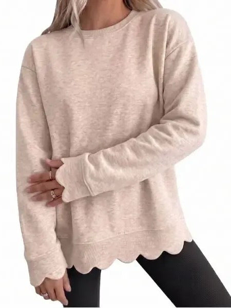 Women's Oversized Heather Crew Neck Sweatshirt