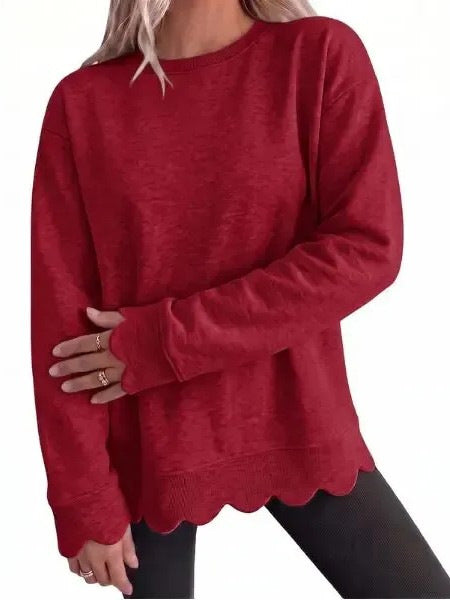 Women's Oversized Heather Crew Neck Sweatshirt