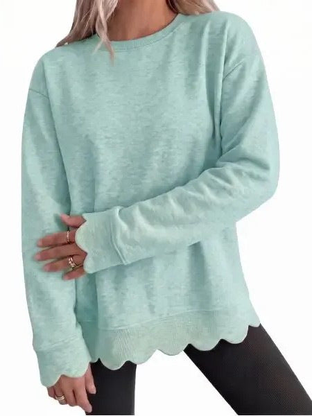 Women's Oversized Heather Crew Neck Sweatshirt